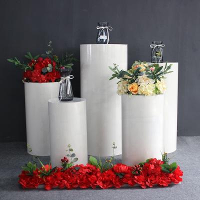 China Wedding White Metal Plinth Round Factory Price Good Quality Color Acrylic Cylinder for sale