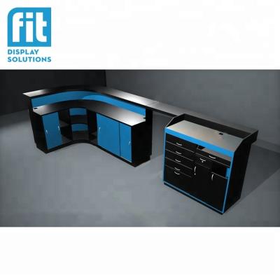 China Fashionable Solid Wood Reception Counter Desk , Modern Office Used Reception Desk for sale