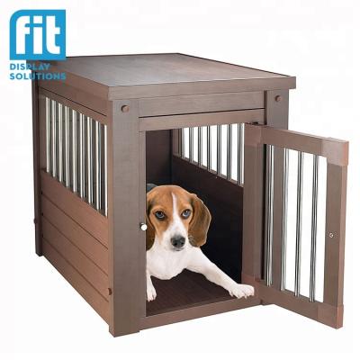 China Wholesale Breathable Cheap Side Table Portable Dog Kennel Wooden Animal Crate for sale