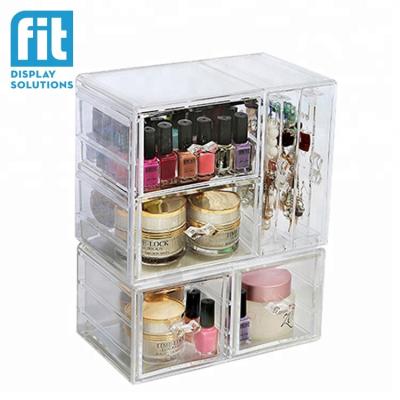 China Stores Educate Custom Acrylic Cosmetic Organizer Large Clear Acrylic Makeup Storage Storage Organizer for sale