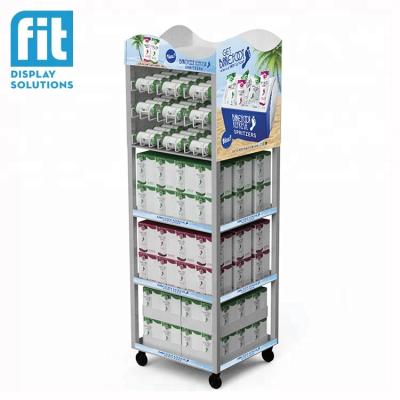 China Brand Store Soft Drink Display Rack Drinks Multi Functional Display Rack With Light Weight Gravity Fed for sale