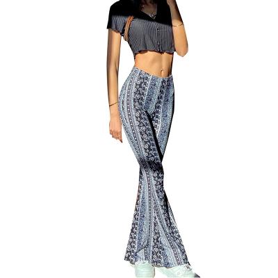 China Anti-pilling ZZYDON Vintage Pants Printed Flared Long High-waist Wide-legged Fashion Pants for sale