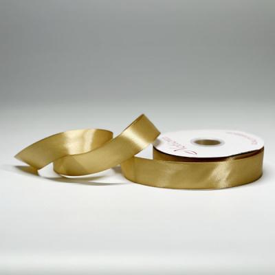 China Shiny Polyester Ribbon Woven Gold Poly Ribbon For Bags , Garment for sale