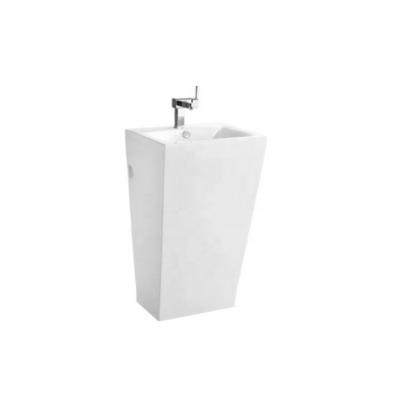 China Square Ceramic Pedestal Sink One Piece Modern Ceramic Hand Wash Pedestal Sink Pedestal Sink for sale