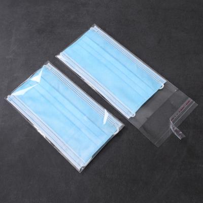 China Safety Clear Disposable Self Adhesive Mask Packing Plastic Opp Packing Bag for sale