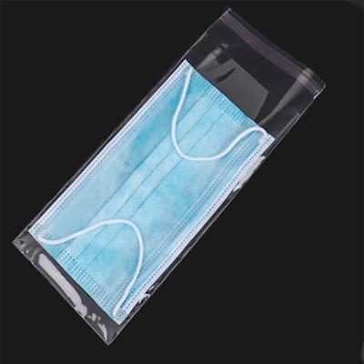 China Security Unprited Flat Pouch Self Adhesive Opp Bag For Mask Packing Bag for sale