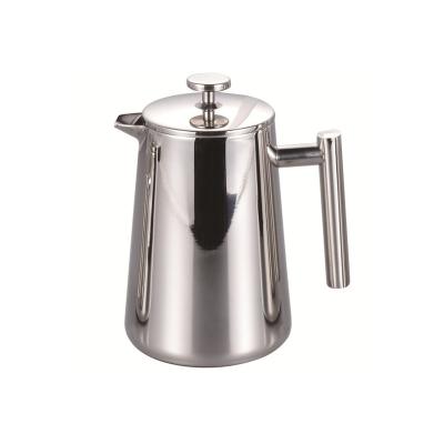 China Sustainable Popular Modern Stainless Steel Double Mesh French Press Pot Coffee Maker for sale