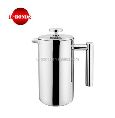 China French Stainless Steel Sustainable Press Double Wall Coffee Tea Maker Coffee Plunger for sale