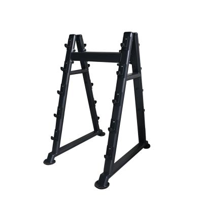 China Commercial Fitness Exercise Equipment Steel Barbell Storage Rack Fixed Barbell Bar Display Rack for sale