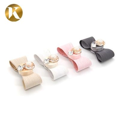 China Delicacy Wenzhou Kml Fashion Bowknot Pearl Decoration Ladies Shoes Cut Accessories for sale