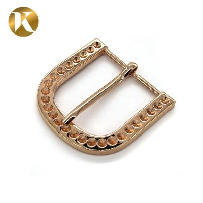 China Custom Good Quality Wenzhou Kml Gold Fashion Belt Buckle 40mm Belt Buckle Women With Drill, Belt Pin Buckle, Zamak Belt Girl Buckle for sale