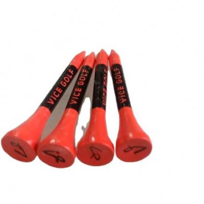 China Wholesale China Design Wood Striped Wooden Golf Tees With Special Logo Printed for sale