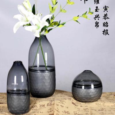 China Modern Minimalist European-style Hall Vase Home Decoration Round Crystal Glass Vase Home Decor for sale