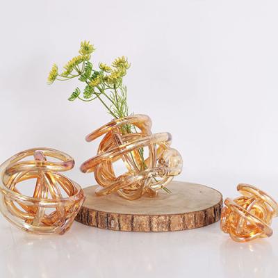 China Luxury simple glass sculpture abstract on wholesale hand blown glass knot for sale