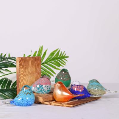 China China Custom Wholesale Hand Blown Birds Garden Glass Ornaments Home Decor for sale