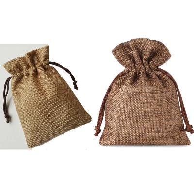 China High Quality Reusable Custom Logo Printed Pouch Burlap Burlap Drawstring Gift Bag With Handles for sale