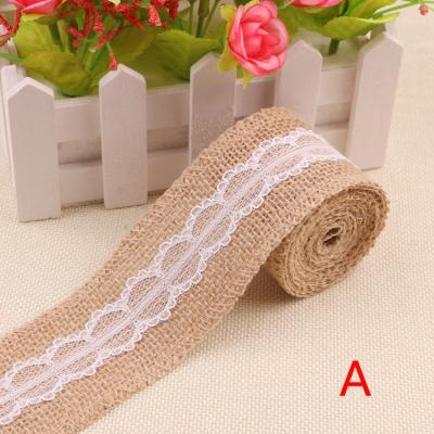 China Natural Burlap Ribbon Vintage Wedding Decor Burlap Lace Burlap Rustic Ribbon Roll Merry Christmas Hessian Burlap Ribbon for sale