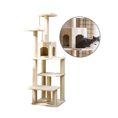 China Sustainable Cat Climbing Frame Furniture Scratching Post For Kitty Climber House Cat Play Tower for sale