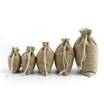 China Jute Drawstring Bag Packing Drawstring Bag Party Canvas Burlap Bags for sale