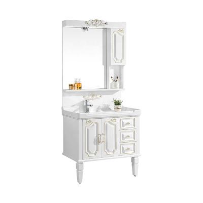 China Water Proof Hangzhou Modern Design Bathroom Vanity Cornered Bathroom Furniture With Mirror 800mm for sale