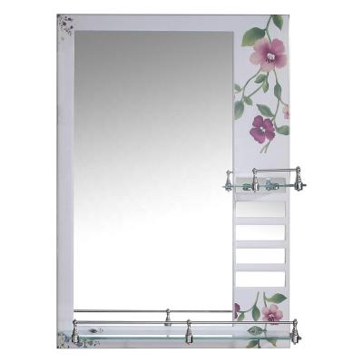 China 2020 Middle East Style Bright Hot Sale Decoration Bathroom Wall Mirror With Shelf for sale