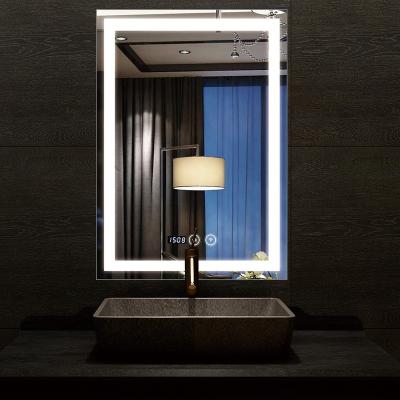 China Bright 2020 New Hotel Led Light Bathroom Mirror With Weather Anti Fog for sale