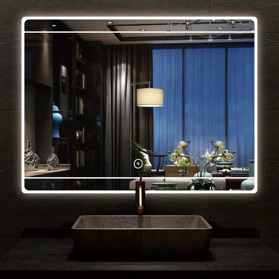 China Illuminated Rectangular Reduced Led Bathroom Mirror With Adjustable Light for sale