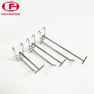 China Store Merchandise Show Supermarket Display Metal Hook Retail Store Hooks Chrome Plated With Price Tag for sale