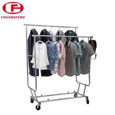 China Customize Hanging Shop Garment Display Rack Metal Fabric Rack for sale