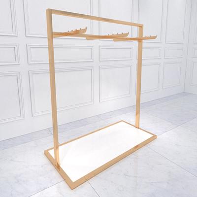 China Shopping mall/clothing store/jewelry store/home store. Heavy Duty Floor Standing Commercial Clothing Garment Rack With Shelves for sale