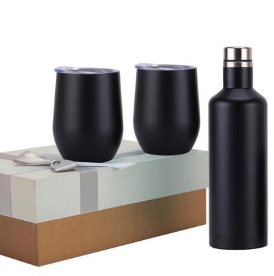 China Sublimation Sustainable White Stainless Steel White Wine Tumbler Set With Gift Box for sale