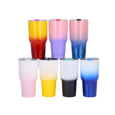 China Disposable Sublimation Wine Tumbler Diamond 30oz Thermal Wine Tumbler Straight With Slip Lid for sale