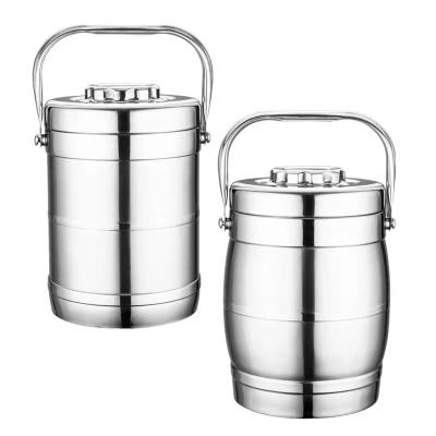 China Business Around Heat Insulation Stainless Steel Multi-Layer Metal Food Thermos Lunch Box For Food Storage for sale