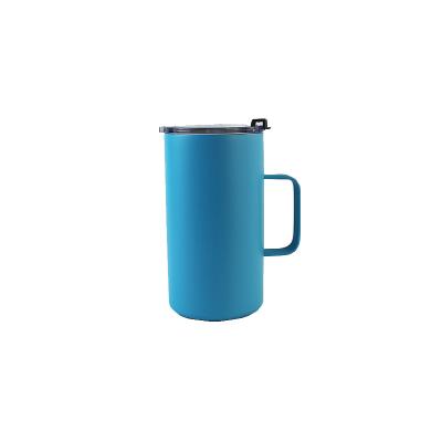 China PORTABLE 16oz 22oz mug fashion double-layer thermos mug coffee mug double-layer handle stainless steel mug for sale