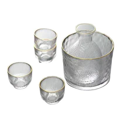 China PORTABLE Japanese Style Hammered Wine Cup Phnom Penh Wine Bottle Set Strong Wine Cup for sale