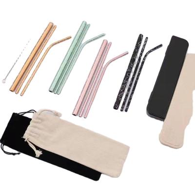 China FREE SAMPLE Stocked LARP Customized Metal Straw Straws Drinking Reusable Stainless Steel Straw for sale