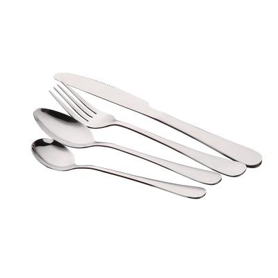 China Modern Stocked 4 Piece Silverware Set Dinnerware Cutlery Set Stainless Steel Flatware Spoon Fork Set for sale