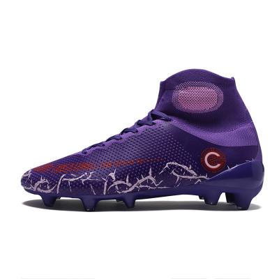 China PVC Customized Brand Mens Womens Superfly High Soccer Sports Football Outdoor Training Shoes Ankle FG TF Boots Wholesale for sale