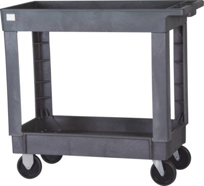 China Industrial multi-function tray top plastic service 2 shelf-550lb cart for sale