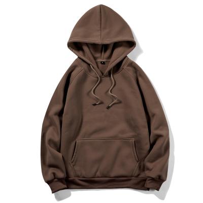 China Wholesale Custom Cotton Fashion Clothing Blank French Terry Jumper Men's Hoodies LUXI Anti-pilling Unisex Sweatshirts Brown Brown for sale