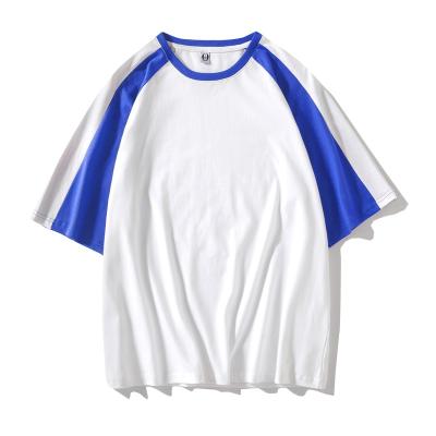 China Sizes XS - 5XL Summer Short Sleeves T-Shirts Sky Blue & White Color Block Anti-Wrinkle LUXI Clothing Crew Neck 9 T-Shirts for sale