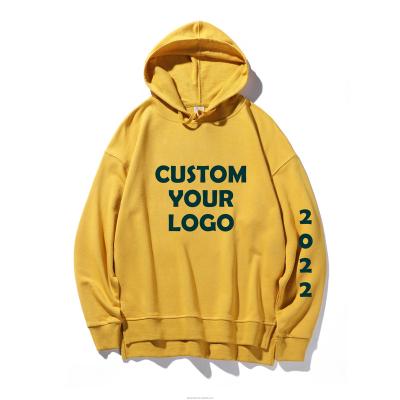 China LUXI QUICK DRY Cotton Apparel Large Sizes XS~5XL Branded Custom Label Hoodie With Pockets Logo Yellow Custom Hoodie 2022 for sale