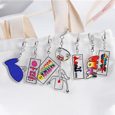 China Eco-Friendly Bangtan Boys Wholesale Kpop Bangtan Boys Graffiti Plastic Acrylic Hobi Key Chain for sale