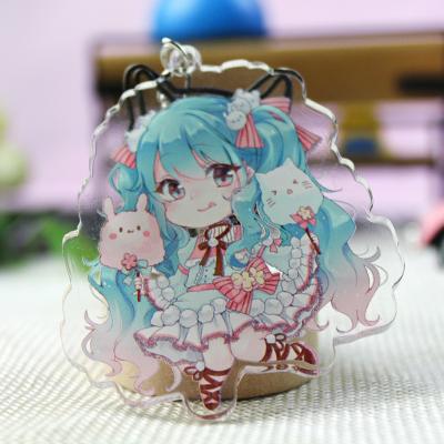 China American Anime Key Chain Hatsune Mik u Key Chain Acrylic Peripheral Pendant for sale