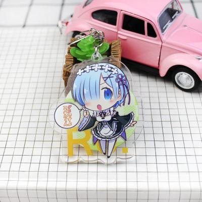 China Anime Keychain Isolam Rem Emilia Acrylic Animation Peripheral Keychain American Pendant for sale