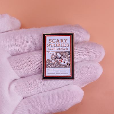 China American Book Situation Horror Style Pin Horror Story Book Brooch Enamel Pin for sale