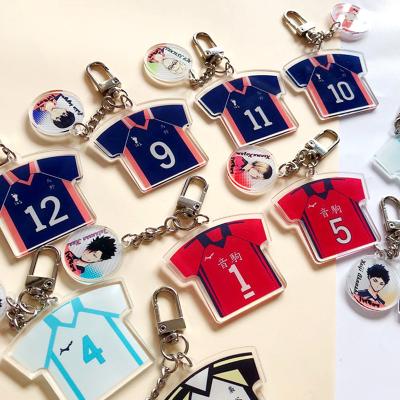 China Wholesale Eco-friendly Japanese Anime Figure Face Volleyball Costume Key Chain Haikyuu Acrylic Key Chain for sale