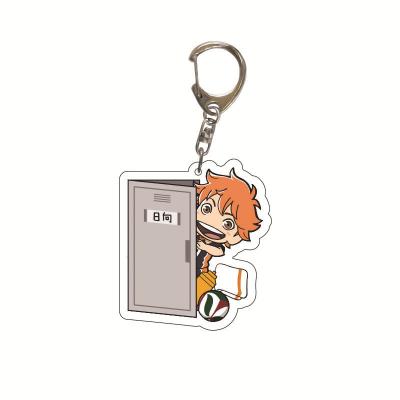 China Q version eco-friendly Japanese anime backpack decaration key chain Haikyuu acrylic key chain for sale