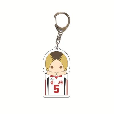 China Wholesale Cute Popular Japanese Acrylic Anime Character Key Chain Haikyuu Acrylic Key Chain for sale