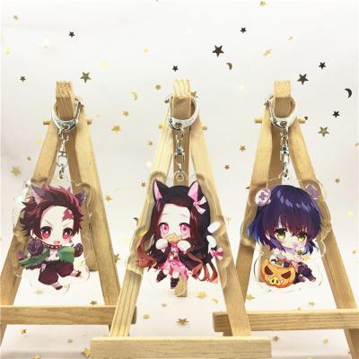 China Wholesale Eco-friendly Cute Japanese Anime Figure Pop HD Demon Slayer Acrylic Key Chain for sale